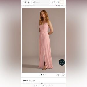 David’s Bridal CELEBRATE DB STUDIO Chiffon Spaghetti Strap Dress STYLE# F20497